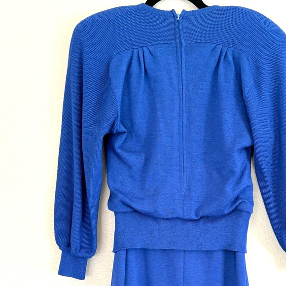 Ciao Vintage Wool Dress Royal Blue Sz 12 - Picture 4 of 8